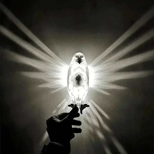 ShadowWings: 3D Owl & Eagle Wall Lamp – Artistic Bird-Shaped Light Projection
