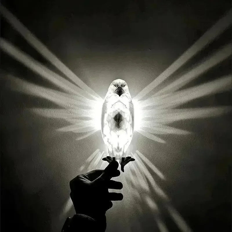 ShadowWings: 3D Owl & Eagle Wall Lamp – Artistic Bird-Shaped Light Projection