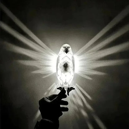 ShadowWings: 3D Owl & Eagle Wall Lamp – Artistic Bird-Shaped Light Projection