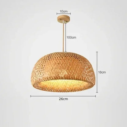 ZenGlow: Handwoven Bamboo Pendant Light – Art Deco Chinese Lantern Style