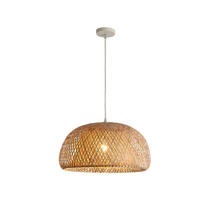 ZenGlow: Handwoven Bamboo Pendant Light – Art Deco Chinese Lantern Style